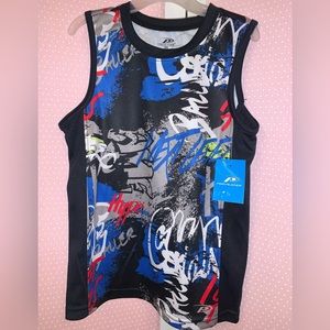 Boys size 5/6 sleeveless muscle tee tank top. Pro player graffiti print